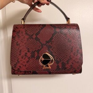 Kate Spade Burgundy Snake Print Satchel